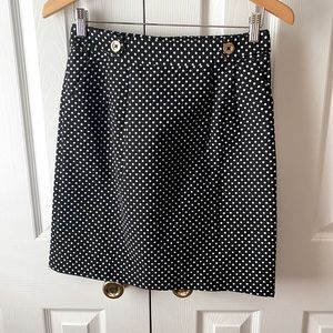 🆕 Lilly Pulitzer Robyn Black Polka-Dot Pom Pom A-line Skirt SZ 2